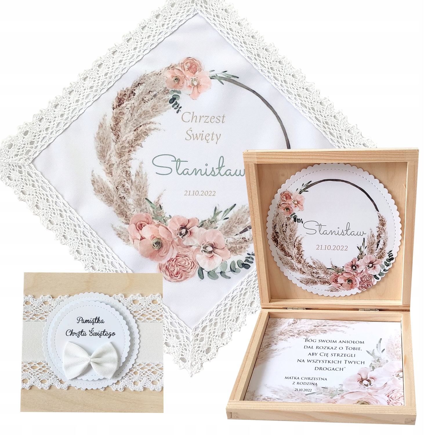 

Szatka Do Chrztu Pudełko Drewniane Boho