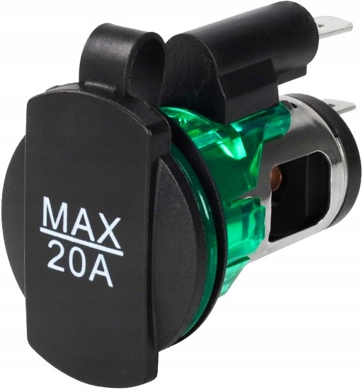 GNIAZDO GNIAZDKO ZAPALNICZKI ELEKTRYCZNE EURO 12V 24V 20A PODŚWIETLENIE