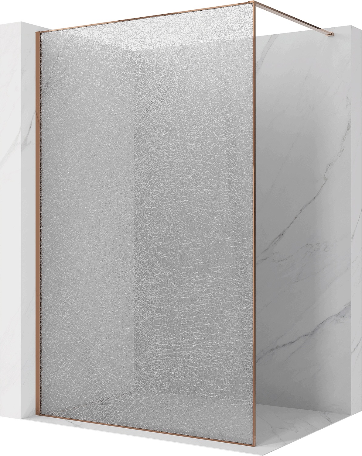 Mexen Kioto Ścianka Prysznicowa Walk-in 130X200 CM 12MM Różowe Złoto
