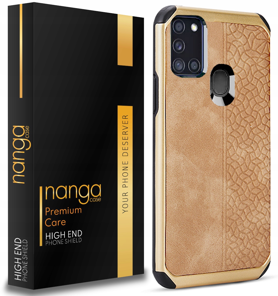

Etui Ze Skóry Luxurious Do Galaxy A21S Gold