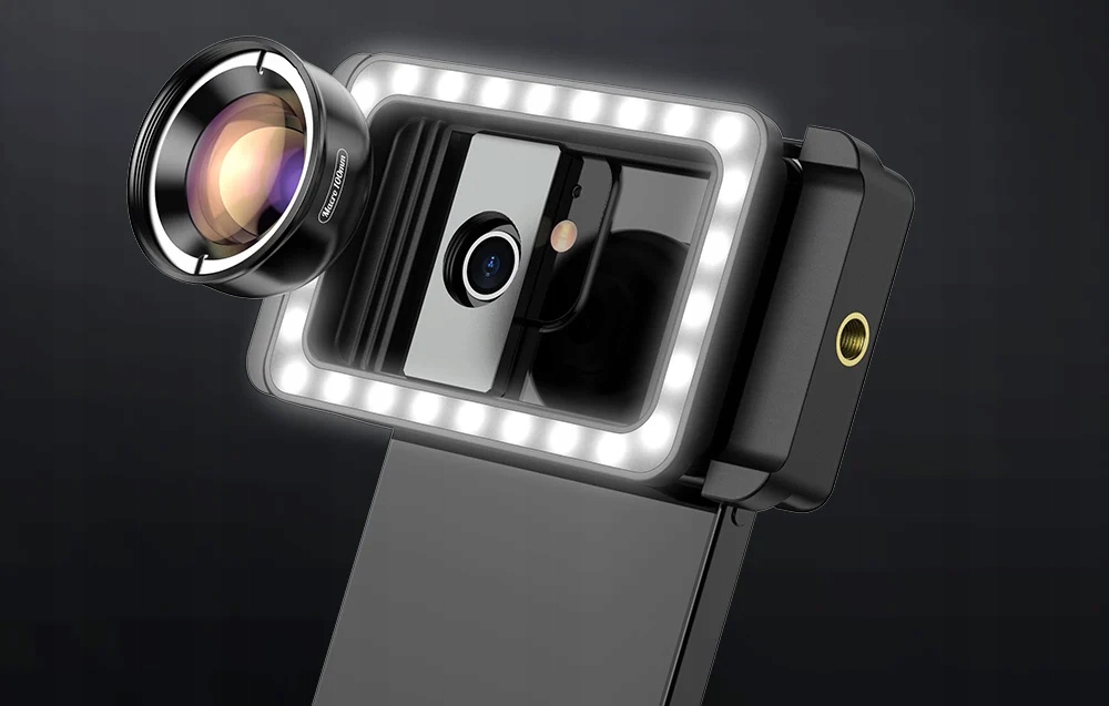 APEXEL APL-HB100FL23 OBIEKTYW 100MM MAKRO Z PODŚWIETLENIEM LED DO TELEFONU Model APL-HB100FL23