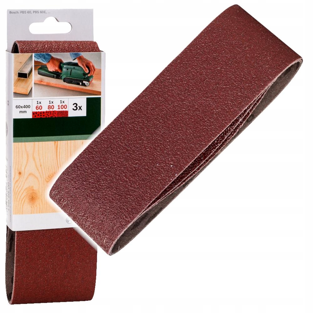 

Taśma szlifierska Bosch 60x400 gr. 60/80/100 3szt