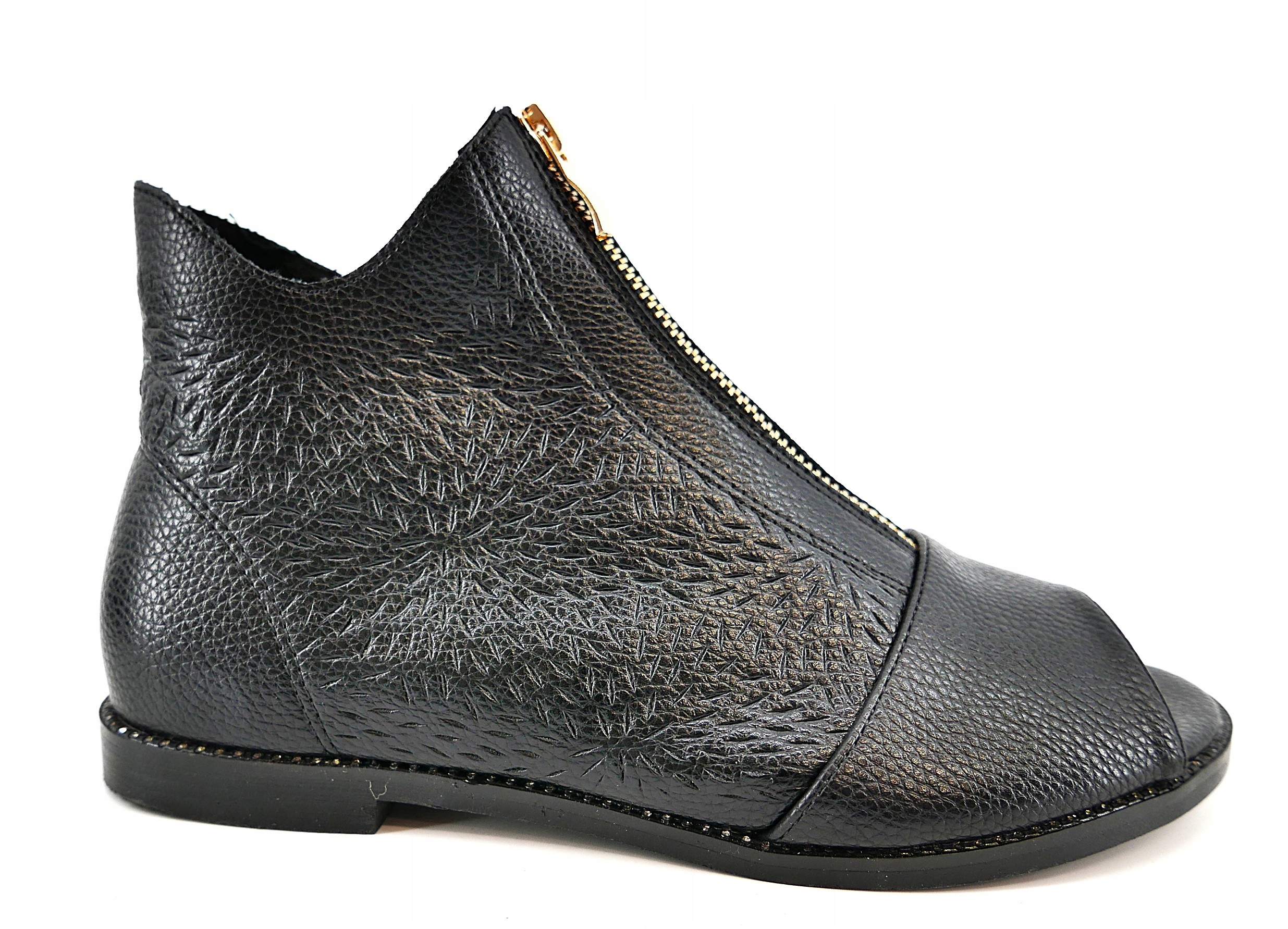 Goodin Dámské Sandály Kotníkové Boty Letní Černé Sašky Zirkony Ažurové R41