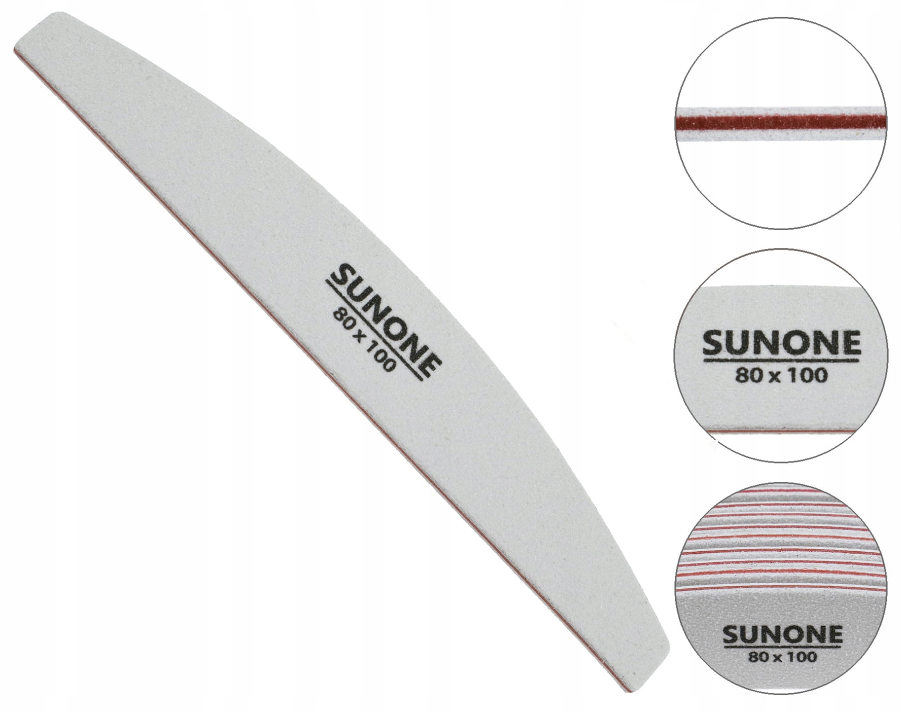 

10x Pilnik Łódka 80/100 Biały do paznokci Sunone