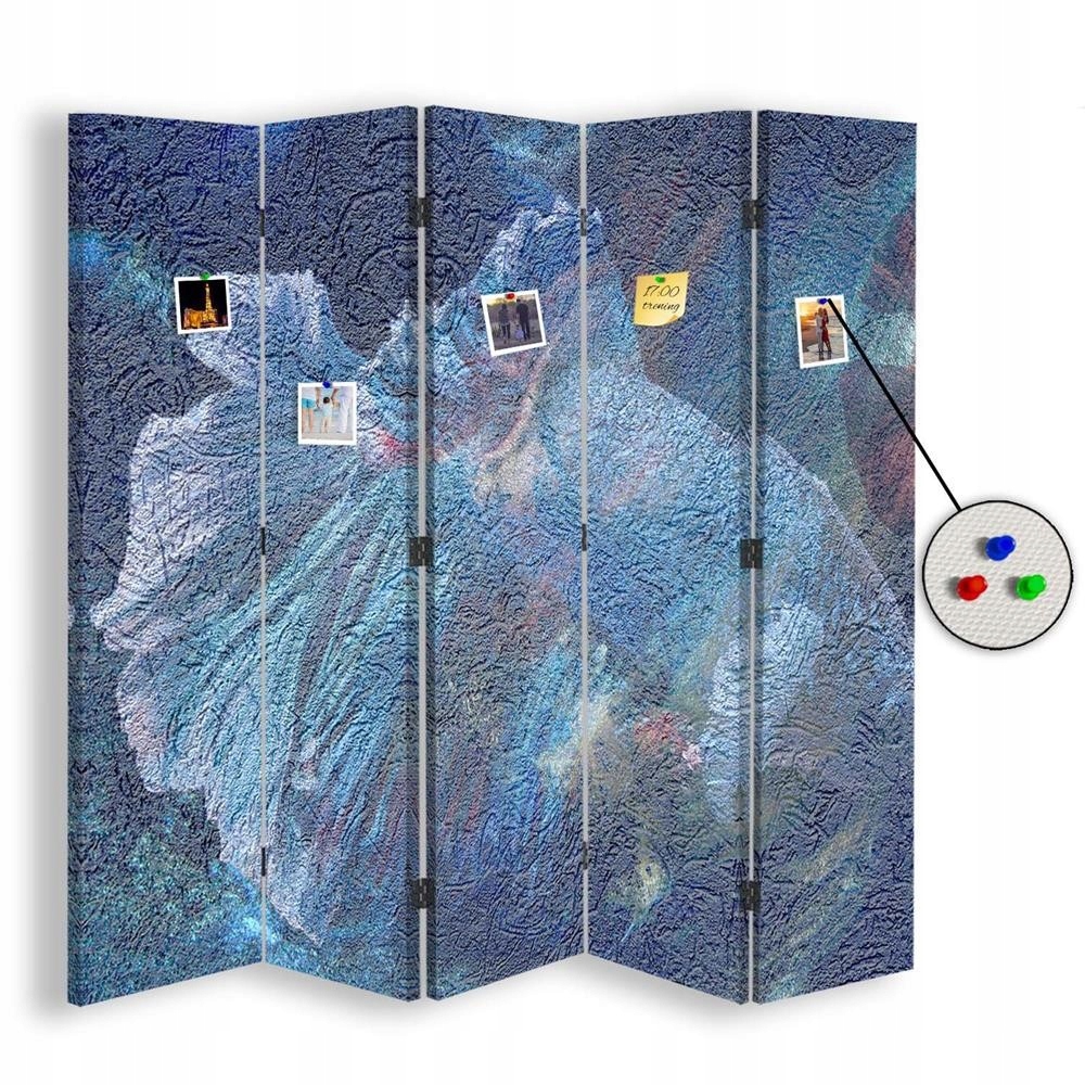 Paraván oboustranný korkový, Tajný modrý 180x170