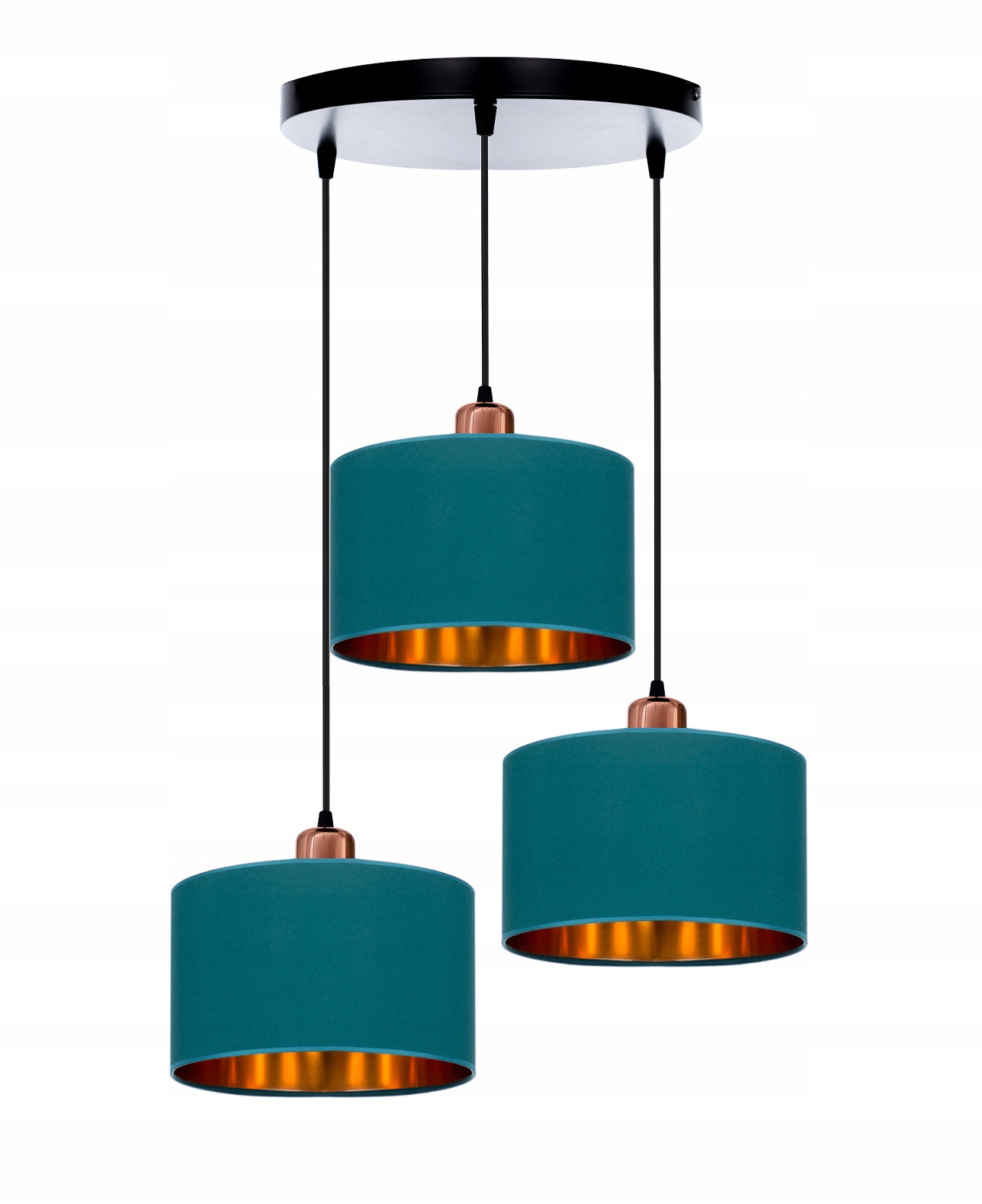 

Lampa Wisząca Sufitowa Żyrandol Turkusowo - Złoty