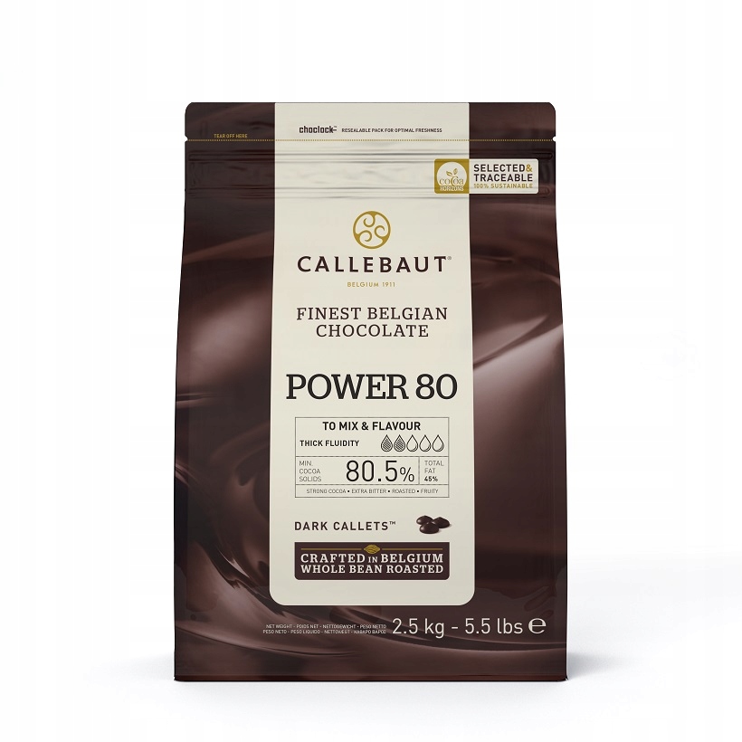 Levně Hořká čokoláda 80% Callebaut Power 80 2,5 kg