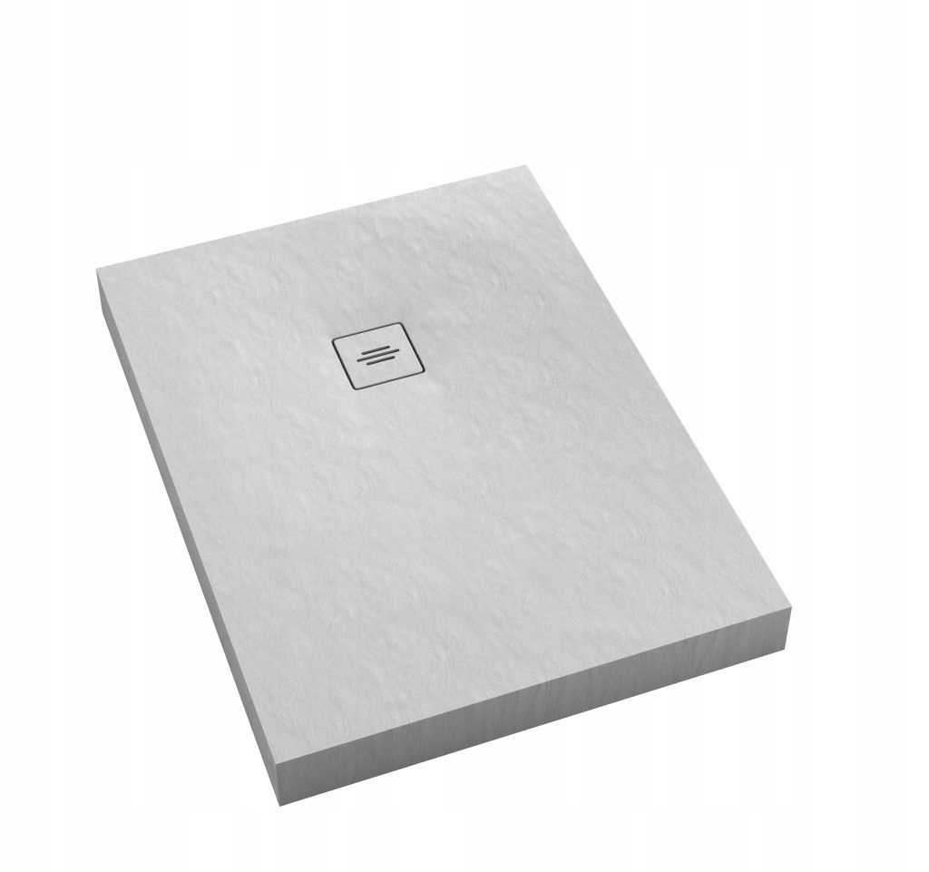 Akrylová sprchová vanička Stabilsound Plus, NonLimits, bílý kámen, 80x90x12 cm