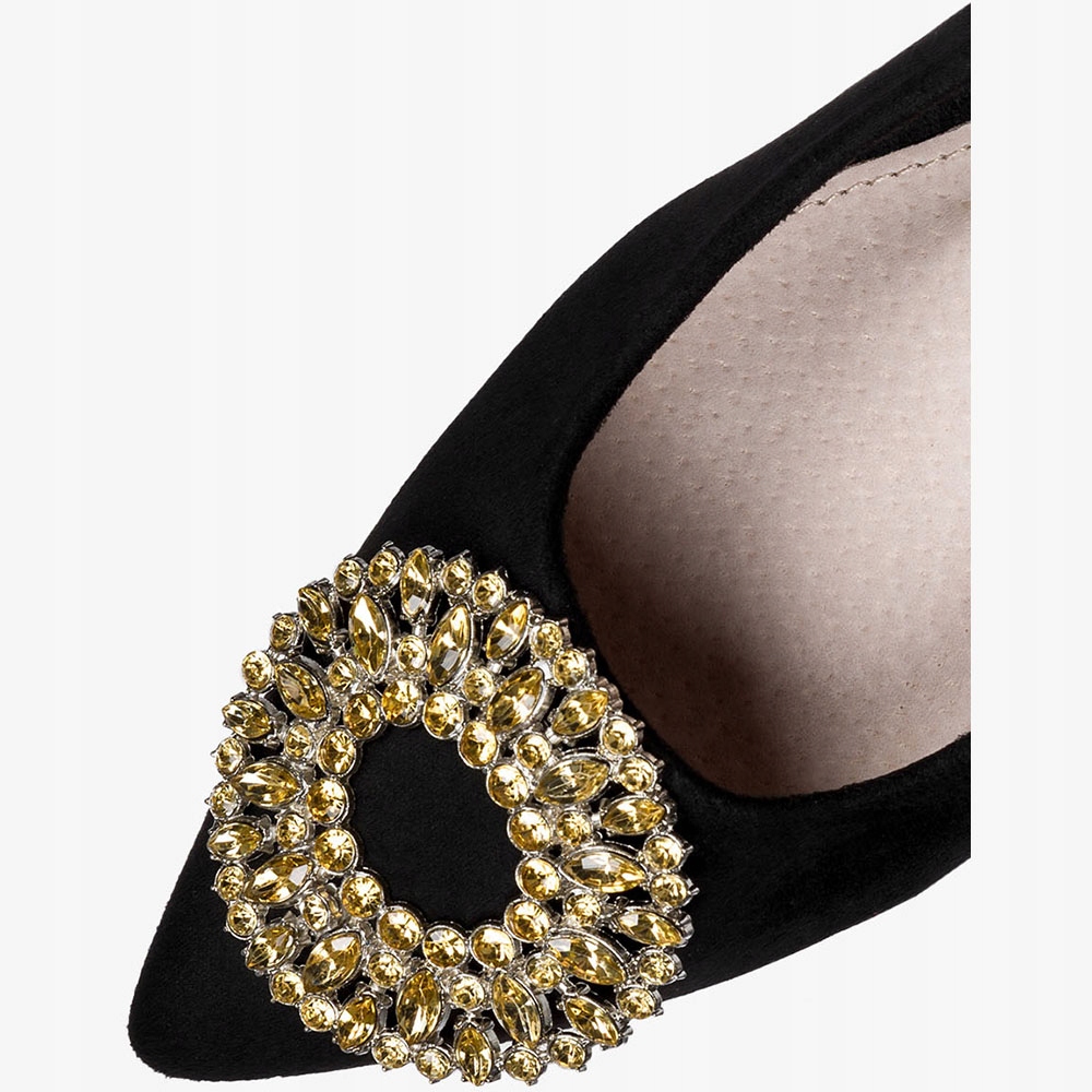 BALERINY DAMSKIE WSUWANE PÓŁBUTY SKÓRZANA WKŁADKA ELEGANCKA OZDOBA r 38 Płeć kobieta