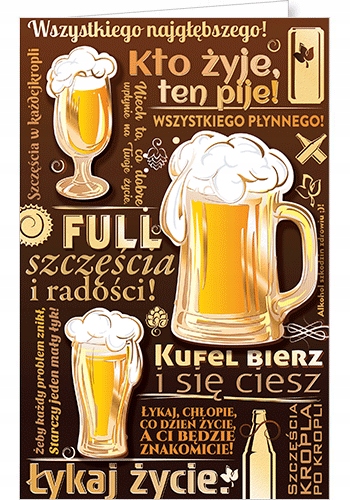 Kartka z życzeniami dla chłopaka kolegi piwem UP2