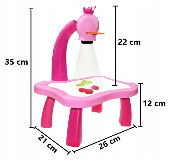 PROJEKTOR MAGICZNY STOLIK DO MALOWANIA Z TABLICĄ PROJEKTOREM RZUTNIK SLAJDY Płeć chłopcy dziewczynki