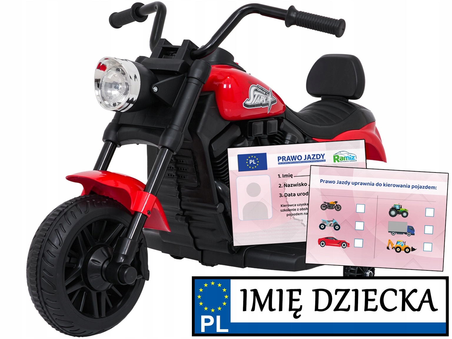 Star motor dla dziecka kółka do nauki jazdy Stabilny Pierwszy Motorek