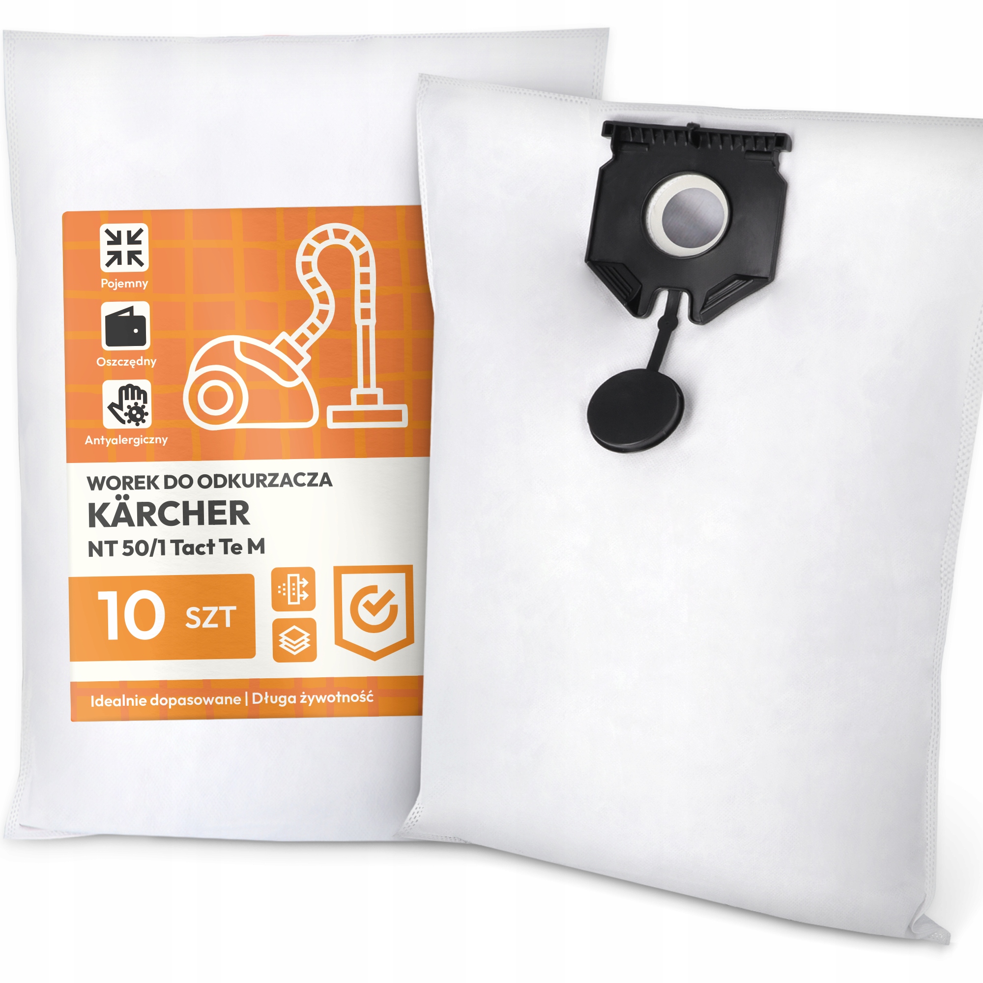10 x Sáček Do Vysavače Kärcher Nt 50/1 Tact Te M Syntetický Odolný Wo G9