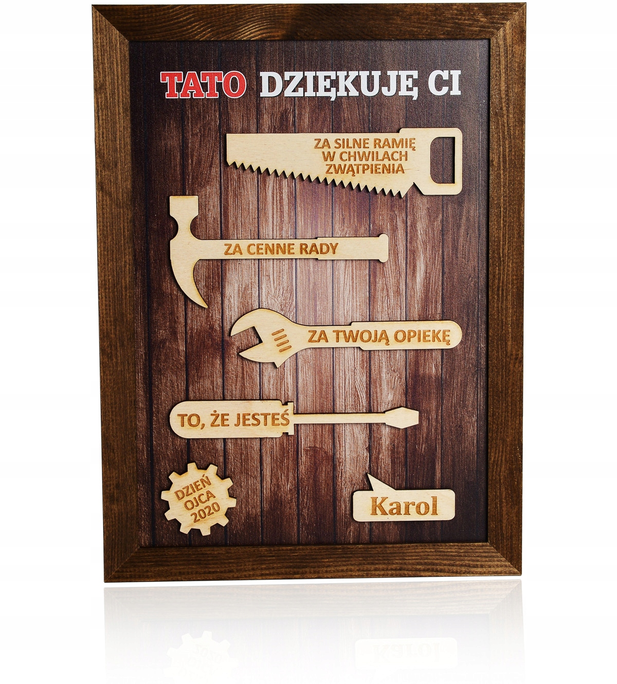 

Dzień Ojca taty ramka z imieniem grawer Prezent
