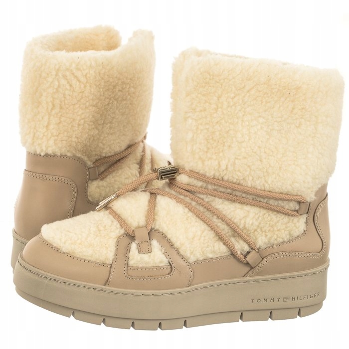 Dámské boty Sněhule Tommy Hilfiger Teddy Snowboot Béžová