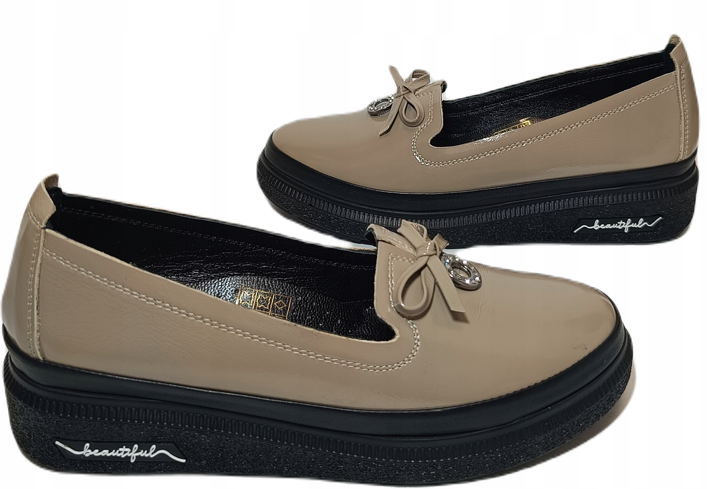 Polobotky pohodlné Boccato 195.510-1 Béž lak r37