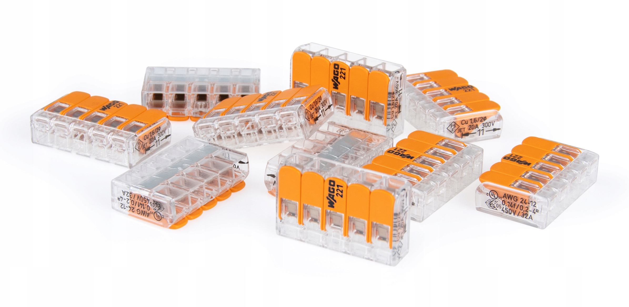 WAGO SZYBKOZŁĄCZKA ZŁĄCZKA UNIWERSALNA DRUT/LINKA 5x4mm 221-415 10 szt