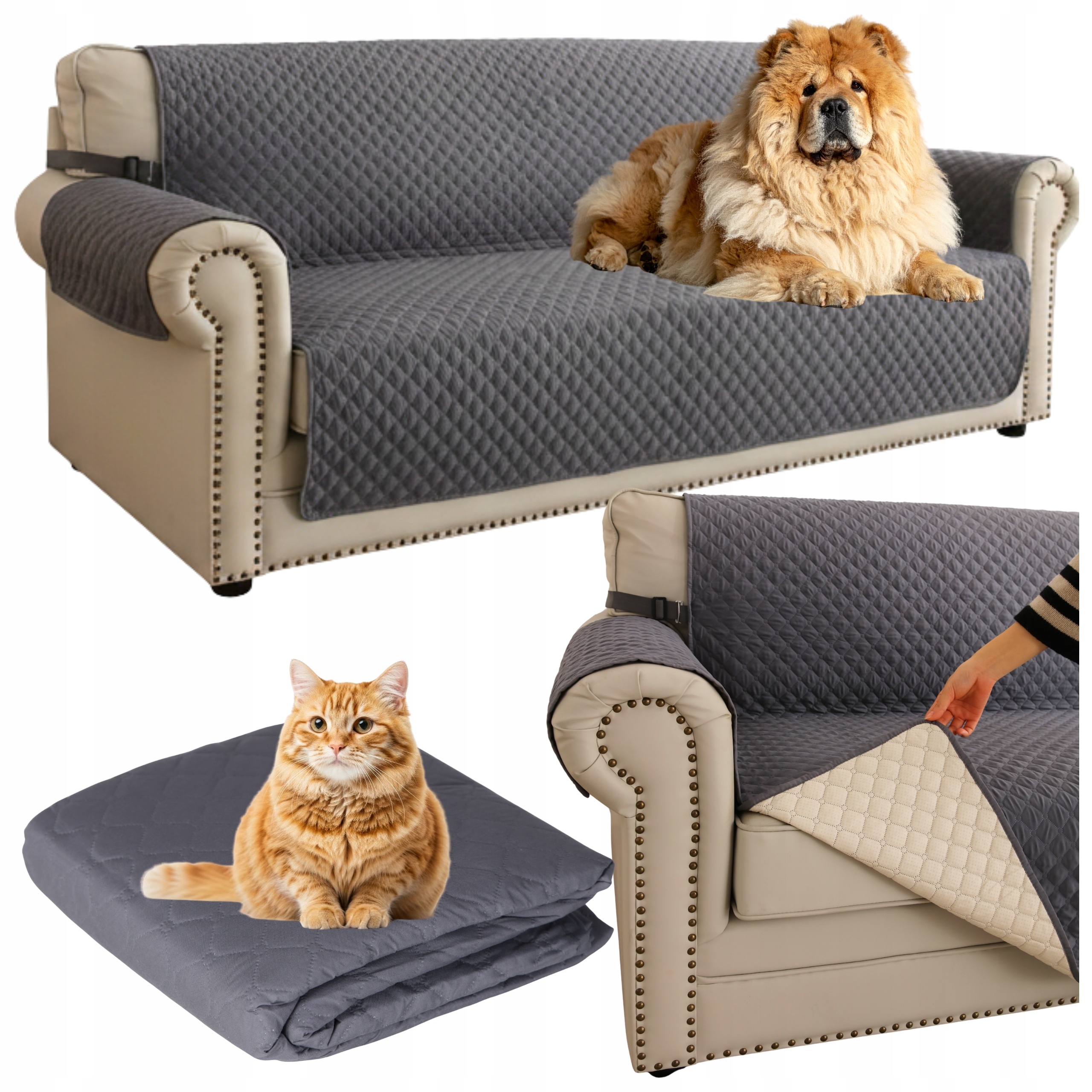 Ochranný přehoz na postel pro psa, protiskluzový, voděodolný, 167x193