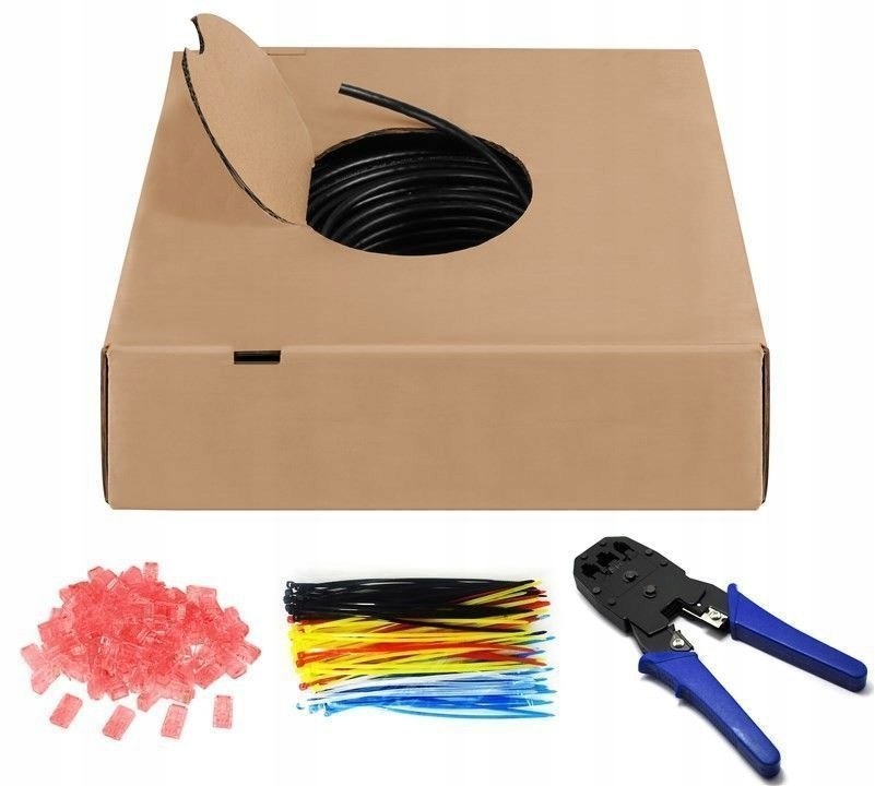 Goobay 55441 kabel sieciowy 305 m Cat6 U/UTP (UTP) Czarny