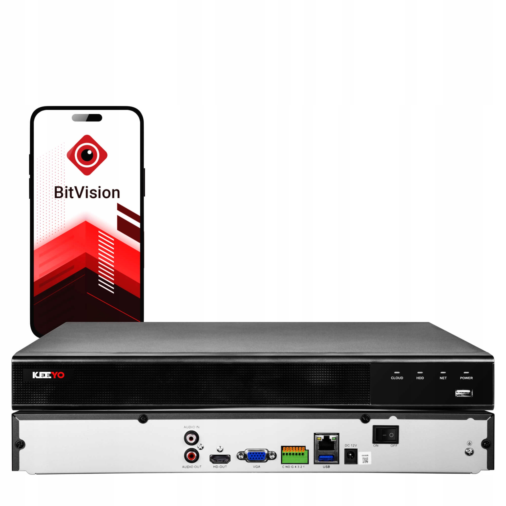 Rejestrator Ip sieciowy Keeyo LV-V-NVR-32CH-K2 32 kanałowy 2x Sata