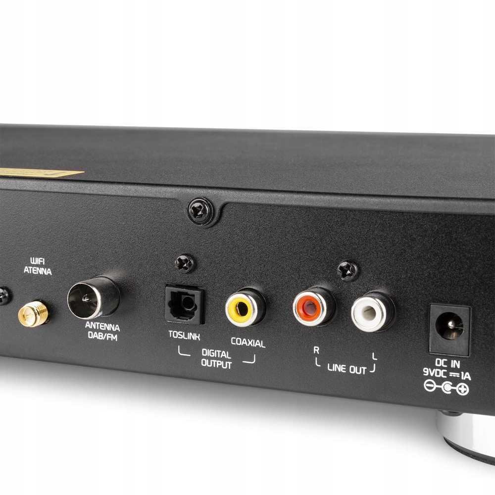 Tuner radiowy cyfrowy Audizio Ferrara czarny WIFI DAB+ FM BT RCA CD pilot Model Ferrara