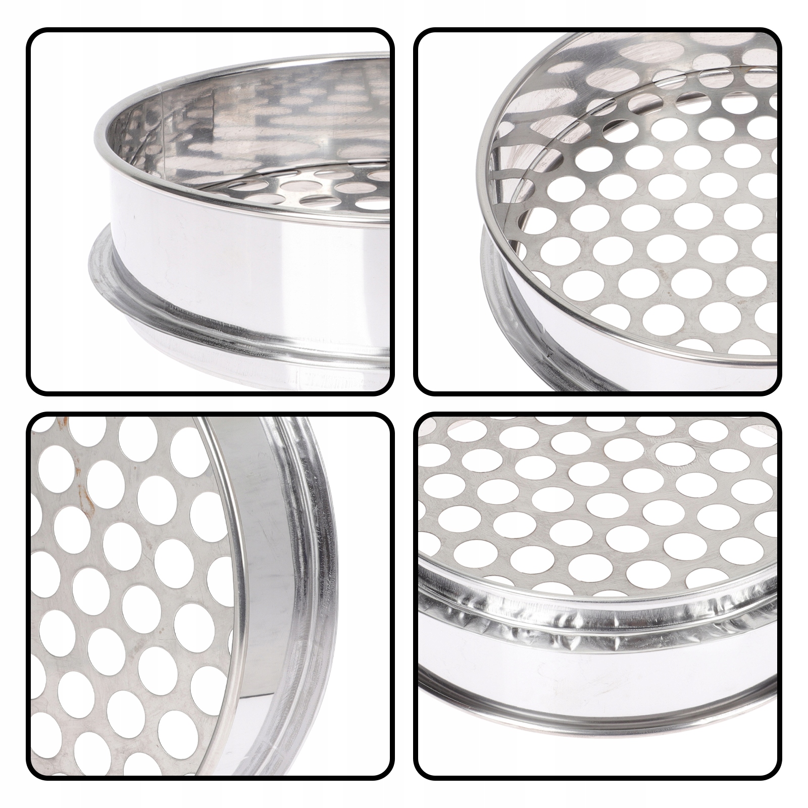 Sito do sortowania jagód Perłowa metalowa gleba Kolor srebrny