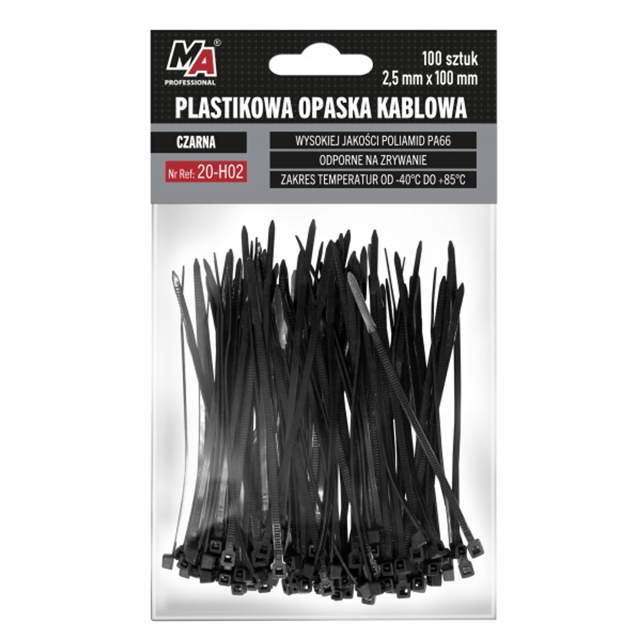 Opaska Plastikowa 2,5X100 (1 Opak. 100 Szt) Czarna