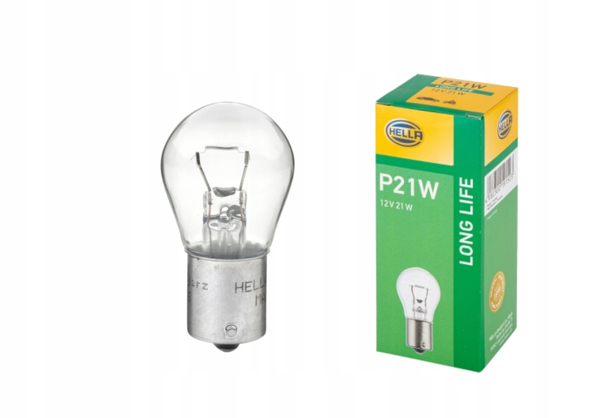 

Żarówka P21W 12V Hella BAY15s Long Live