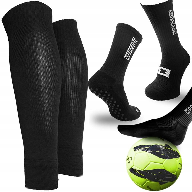 ZESTAW GETRY PIŁKARSKIE BEZ STOPY TUBY SKARPETY ANTYPOŚLIZGOWE MECZOWE PRO