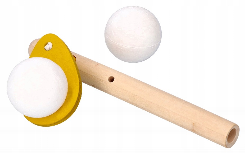 DREWNIANA DMUCHAWKA LOGOPEDYCZNA Z PIŁKĄ DMUCHAWKA ZABAWKA DLA TRZYLATKA Bohater brak