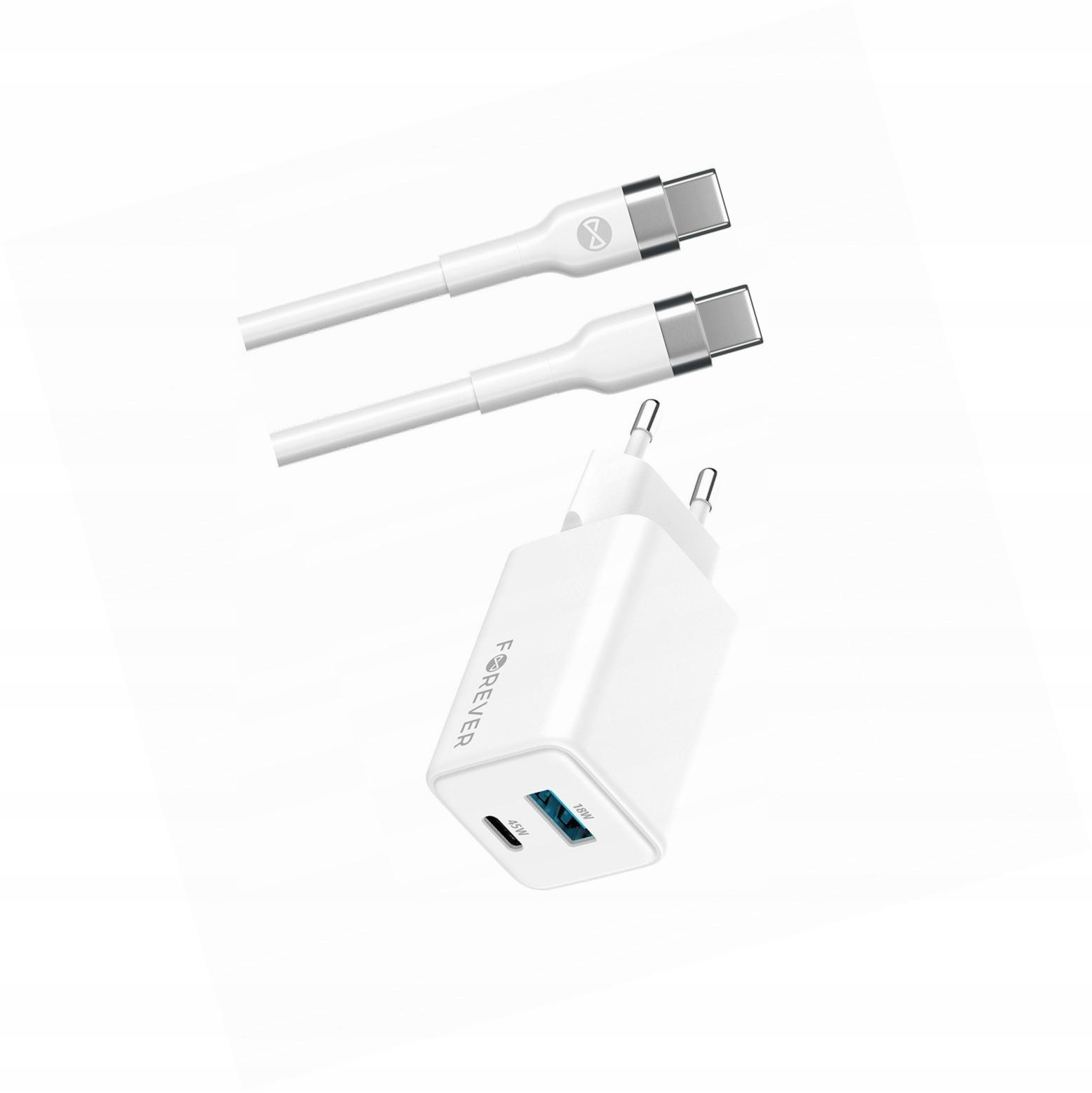 Szybka ładowarka GaN 45W 2 wejścia Usb i Usb-c z kablem do T-Phone 2