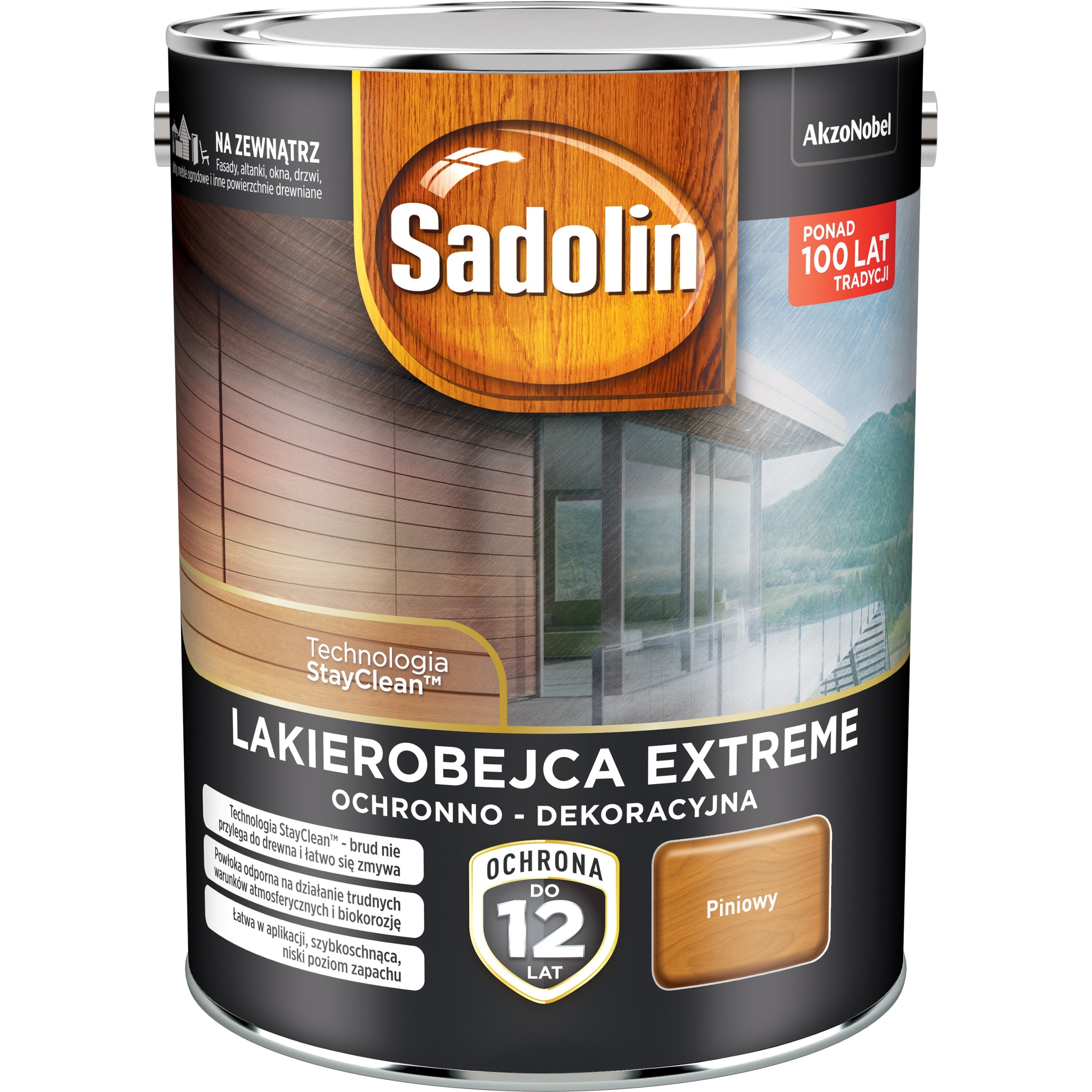 Lakierobejca do drewna altan płotów Sadolin Extreme pinia 4,5L