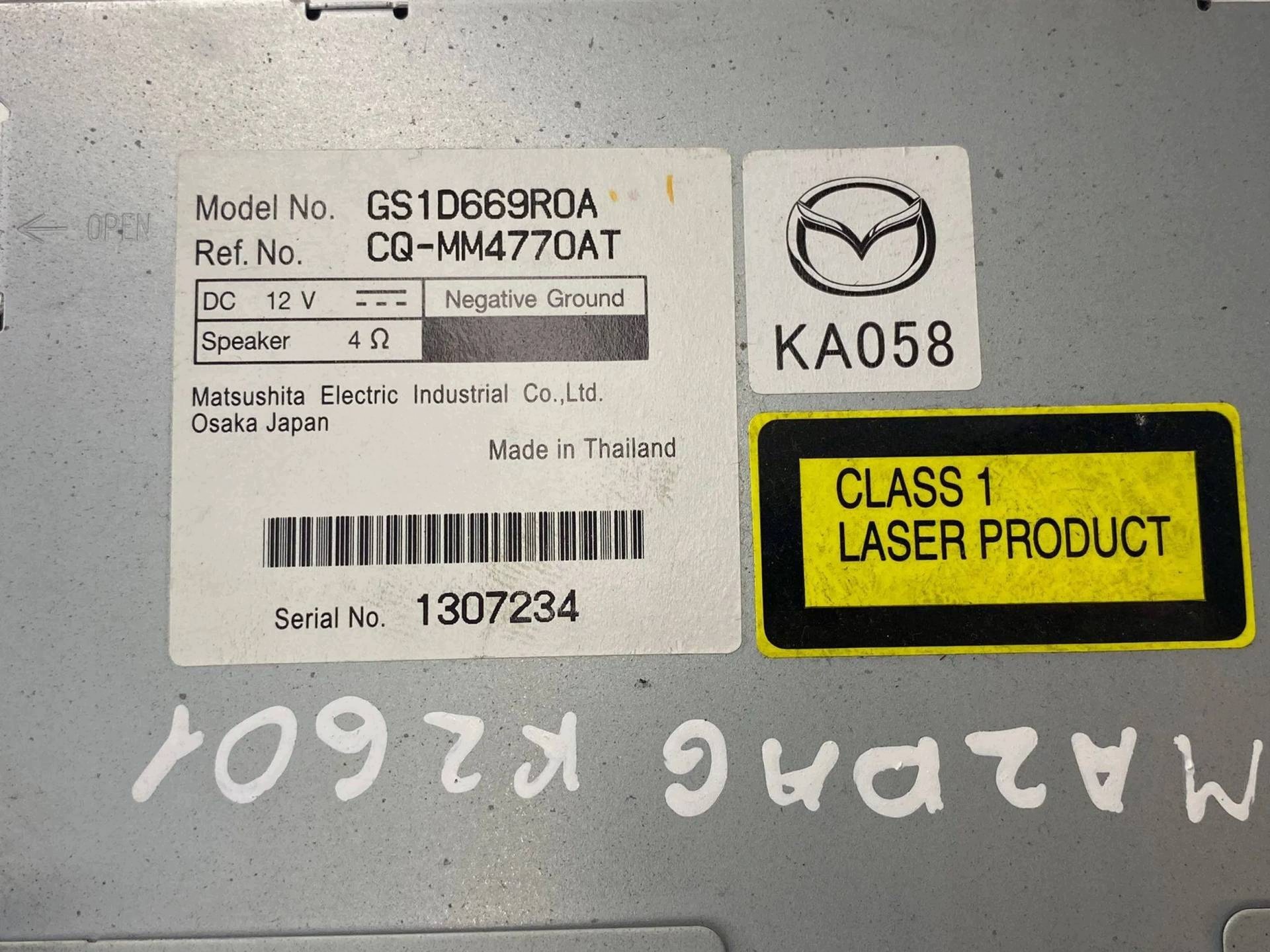 Radio samochodowe Mazda 6 2 GH 2009 GS1D669R0A