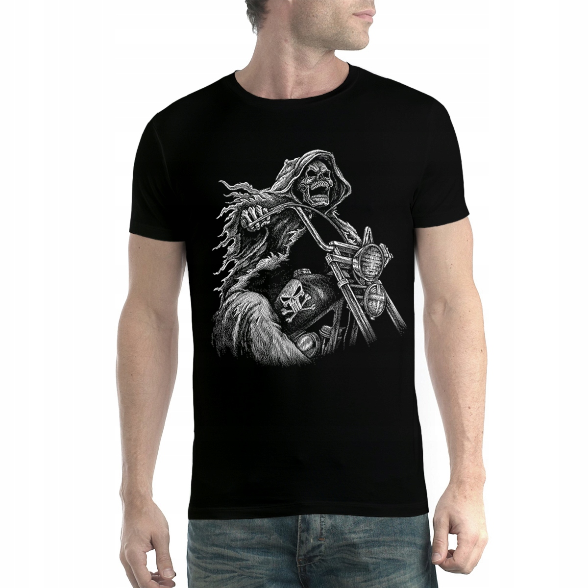 

Motocykl Żniwiarz Śmierć T-shirt Męski Czerń 5XL