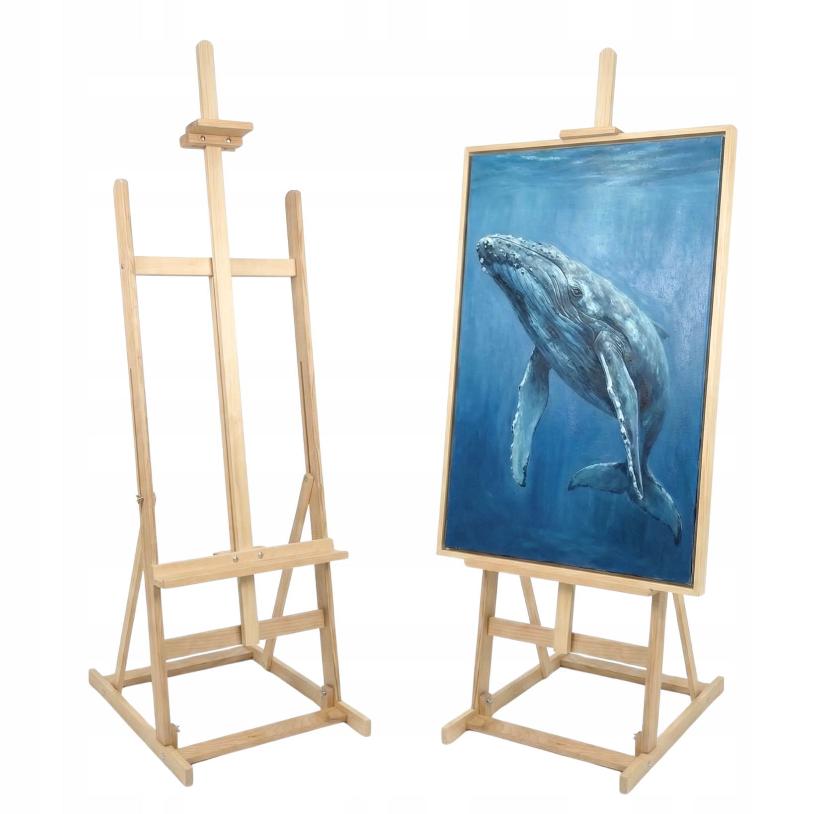 Dřevěný Malířský Stojan Studijní, Velký, Venkovní, Nastavitelný, Polský