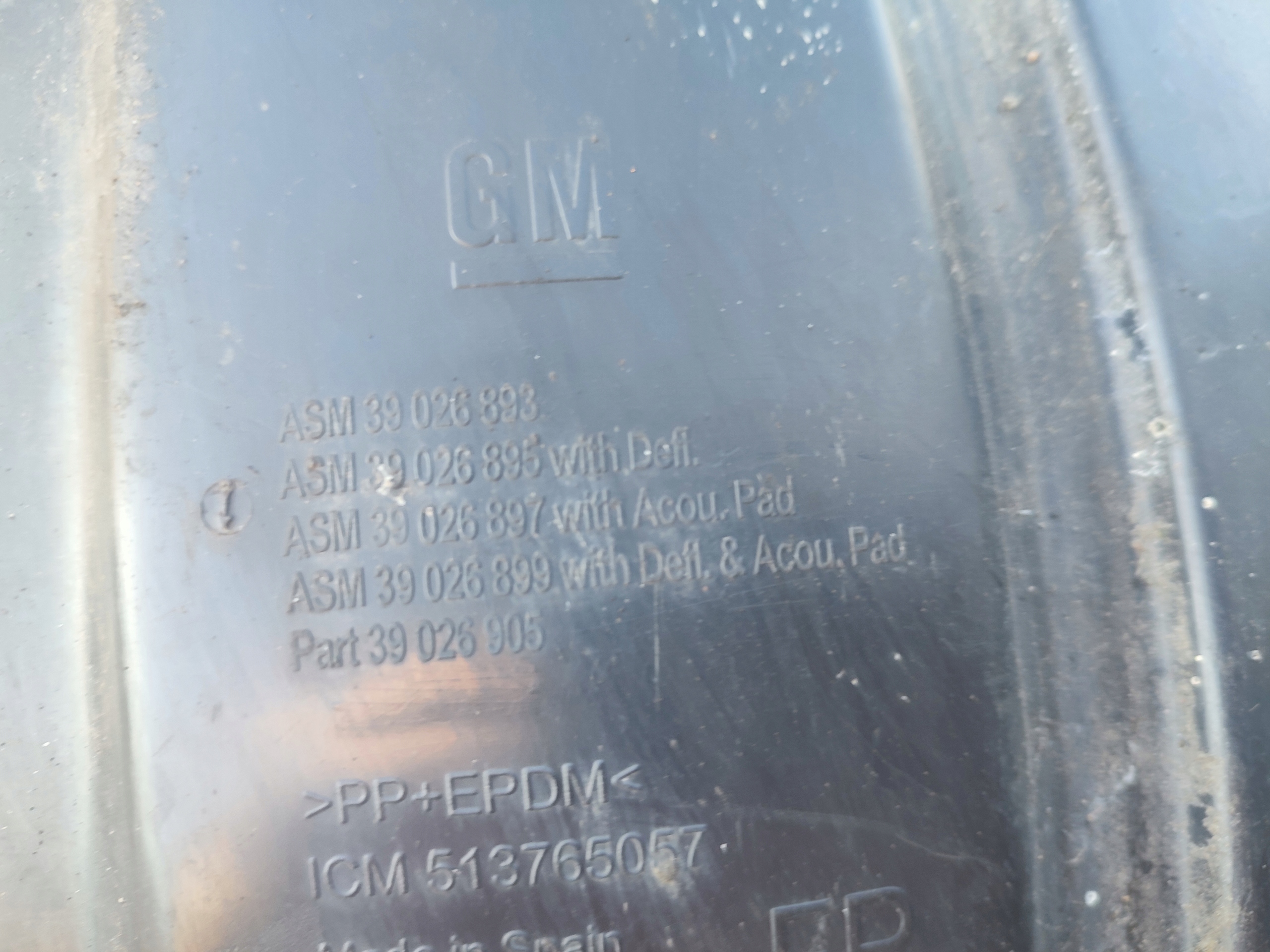 mudguard right front part rear OPEL CORSA E 5 V 14- 39026893 513765057
