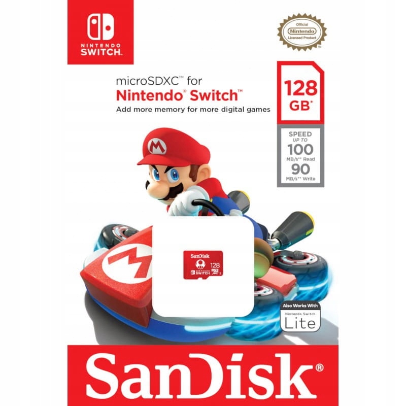 SanDisk Ultra karta microSDXC 128GB Nintendo Switch 100MB/s A1 V30 Format karty microSD