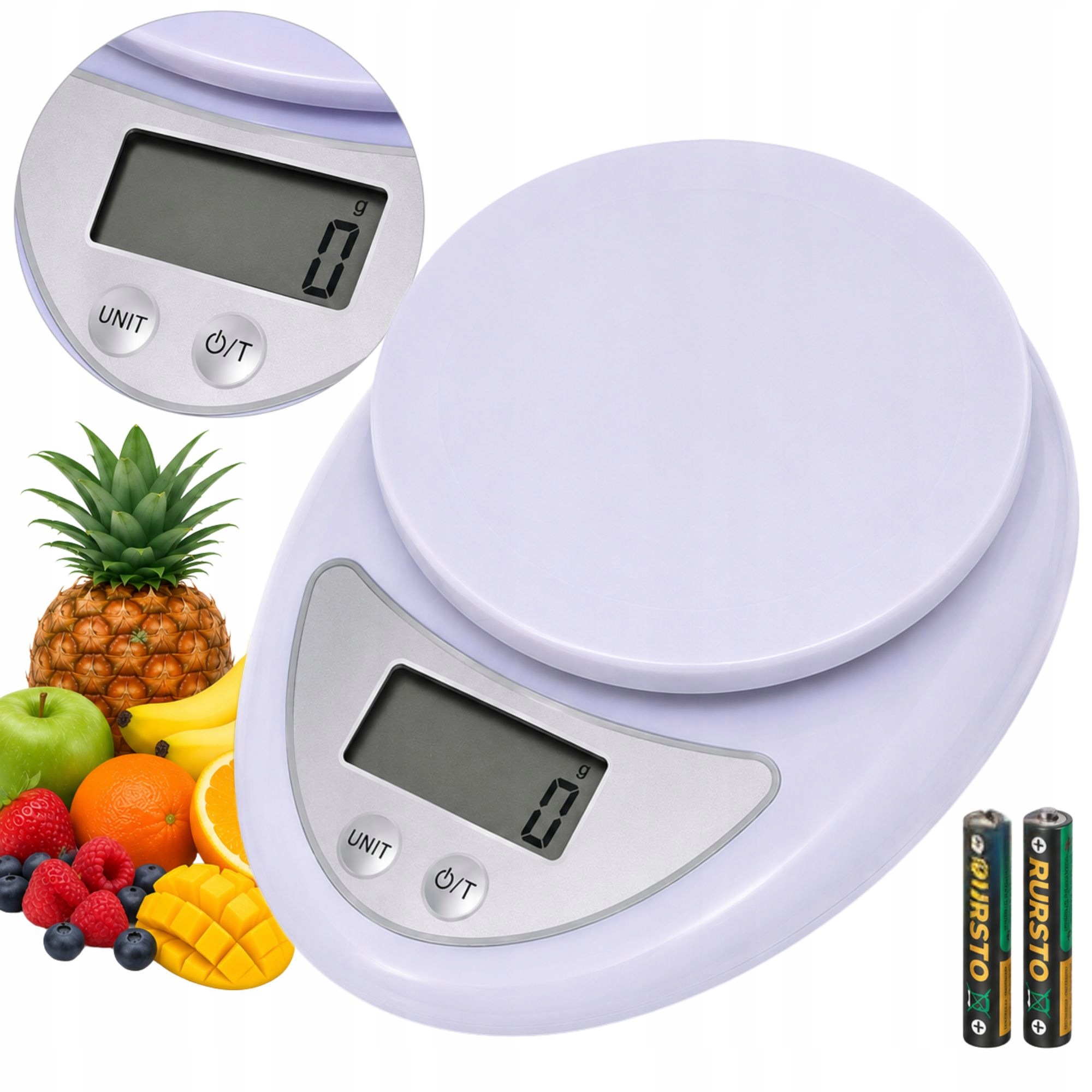 Elektroniczna Waga Kuchenna Domowa LCD Precyzyjna 5kg Tara Na Baterie