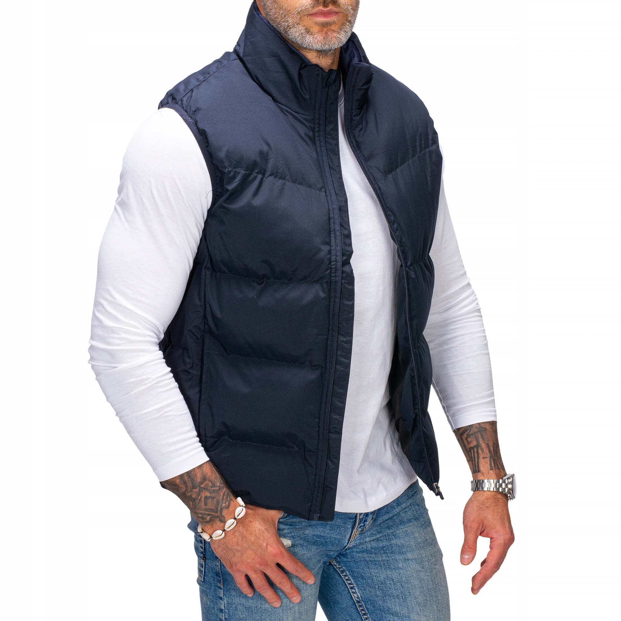 BZ1159 L MĘSKI BEZRĘKAWNIK PRZEJSCIOWY OCIEPLACZ Zapięcie zamek