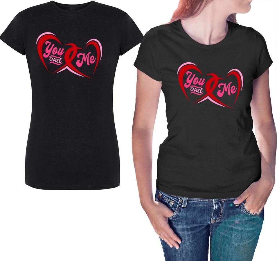 

Koszulka damska You And Me, na prezent, czarna 2XL
