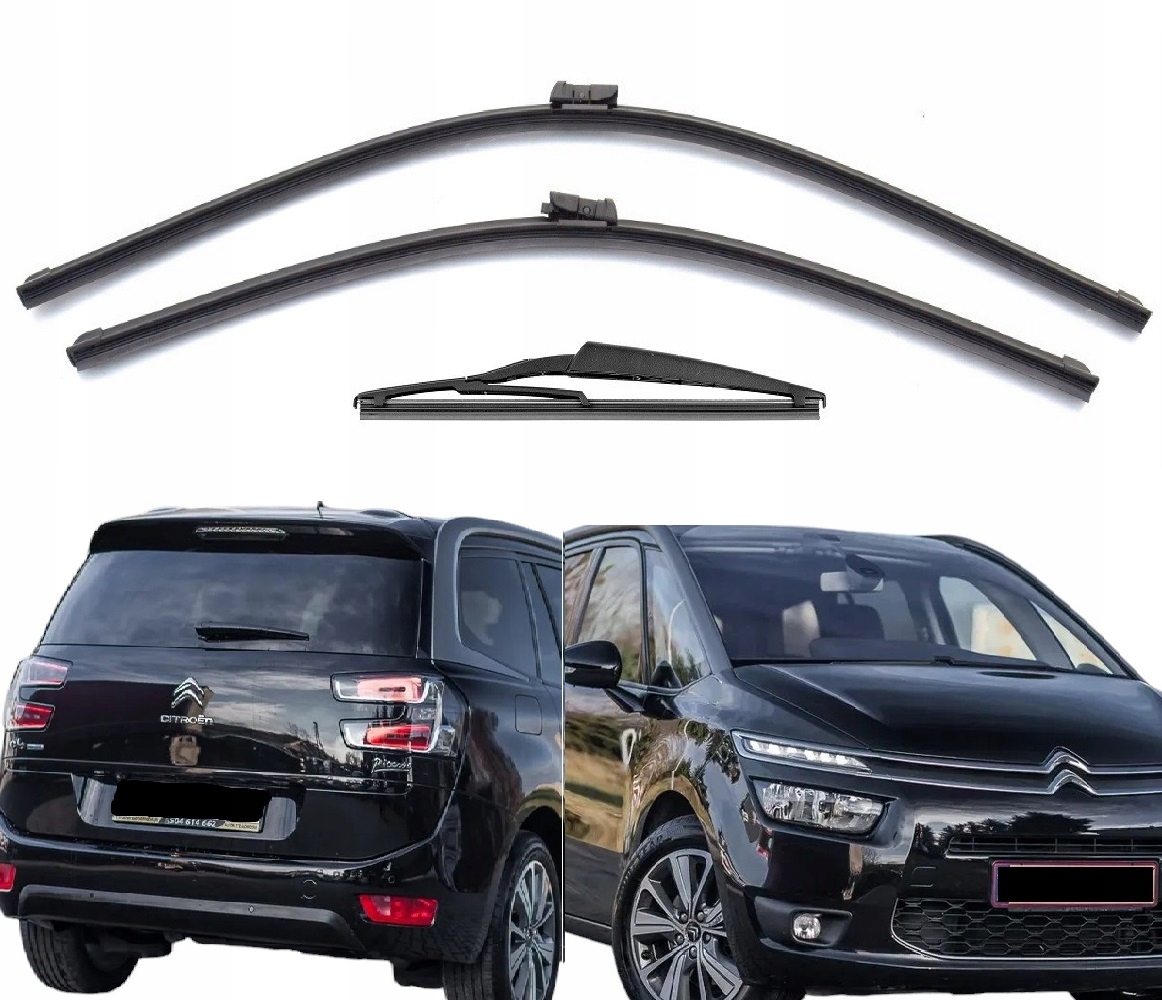 Komplet Przód Tył Nowe Wycieraczki Pióra Zestaw Citroen C4 Grand Picasso