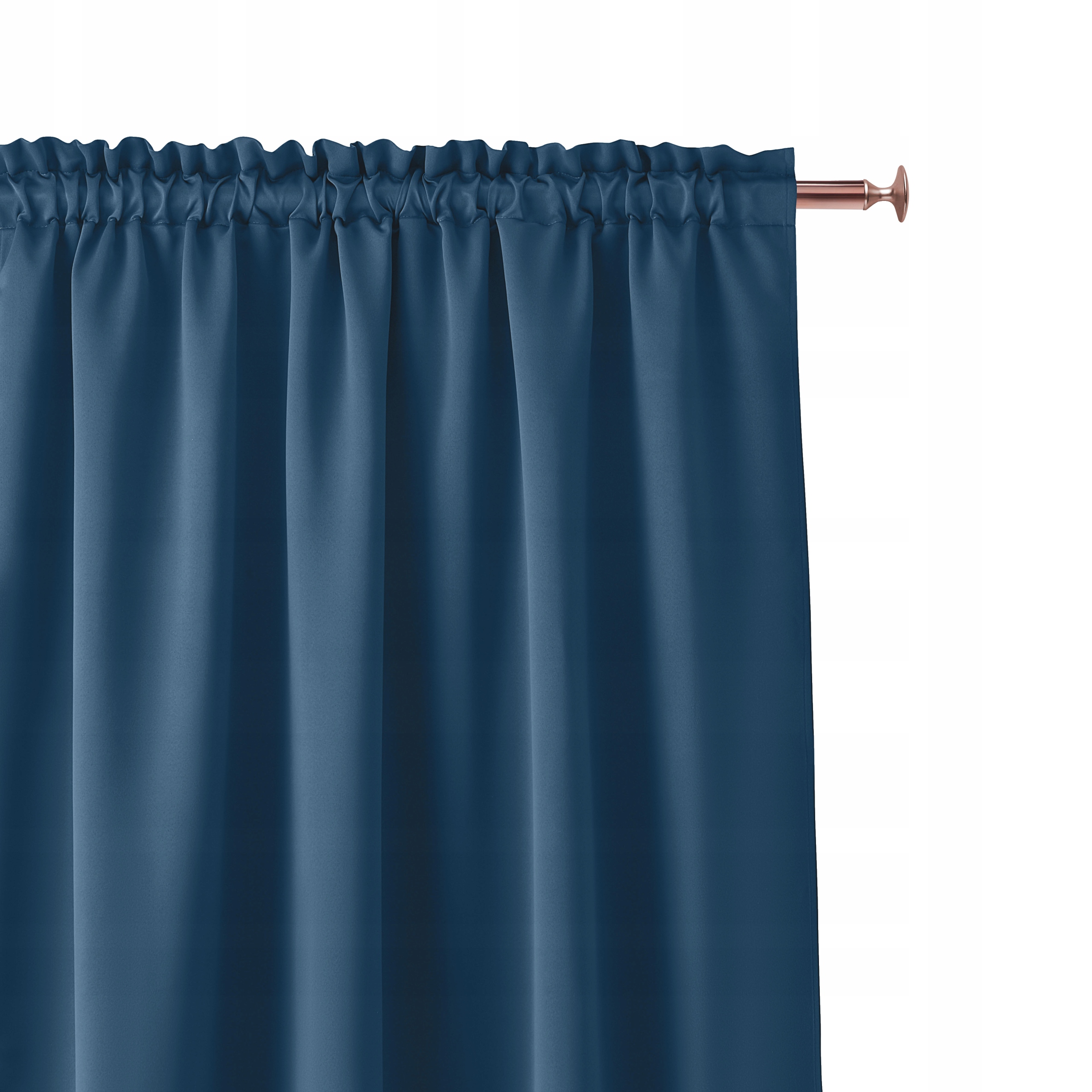 

Zasłona gotowa 140x300 Aura na taśmie granatowa