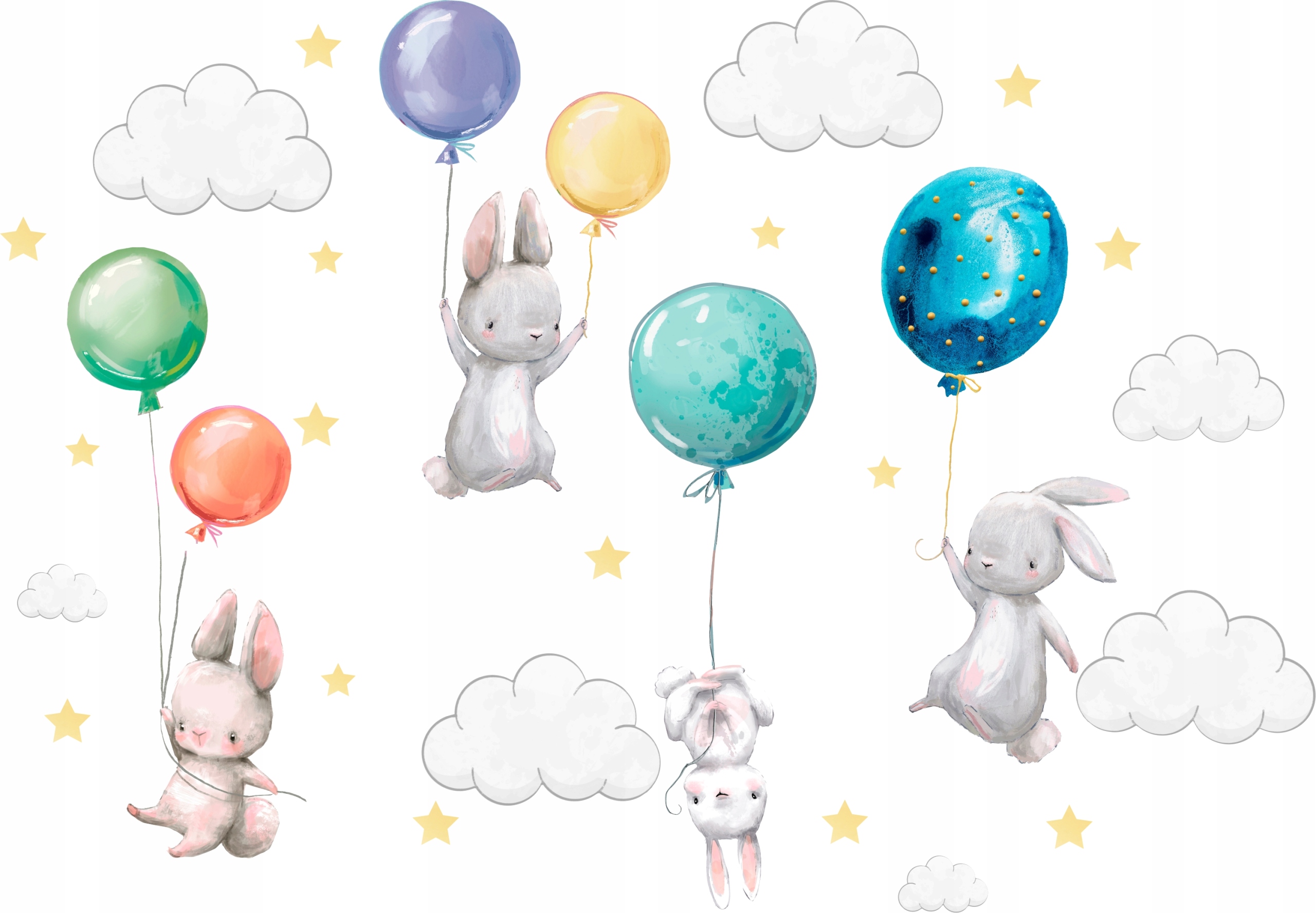

Naklejki na ścianę Króliczki balony dla dzieci 150