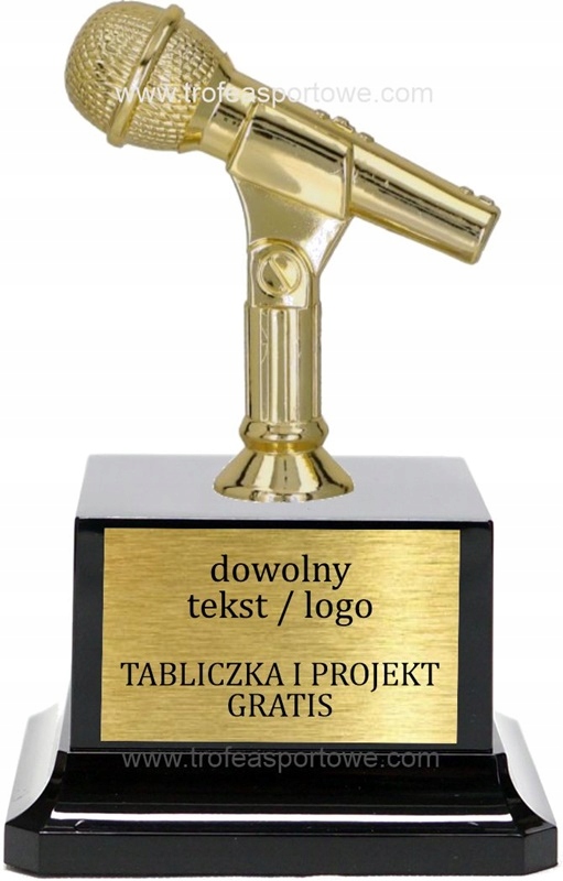 

statuetka muzyka śpiewanie mikrofon 13cm +tabliczk