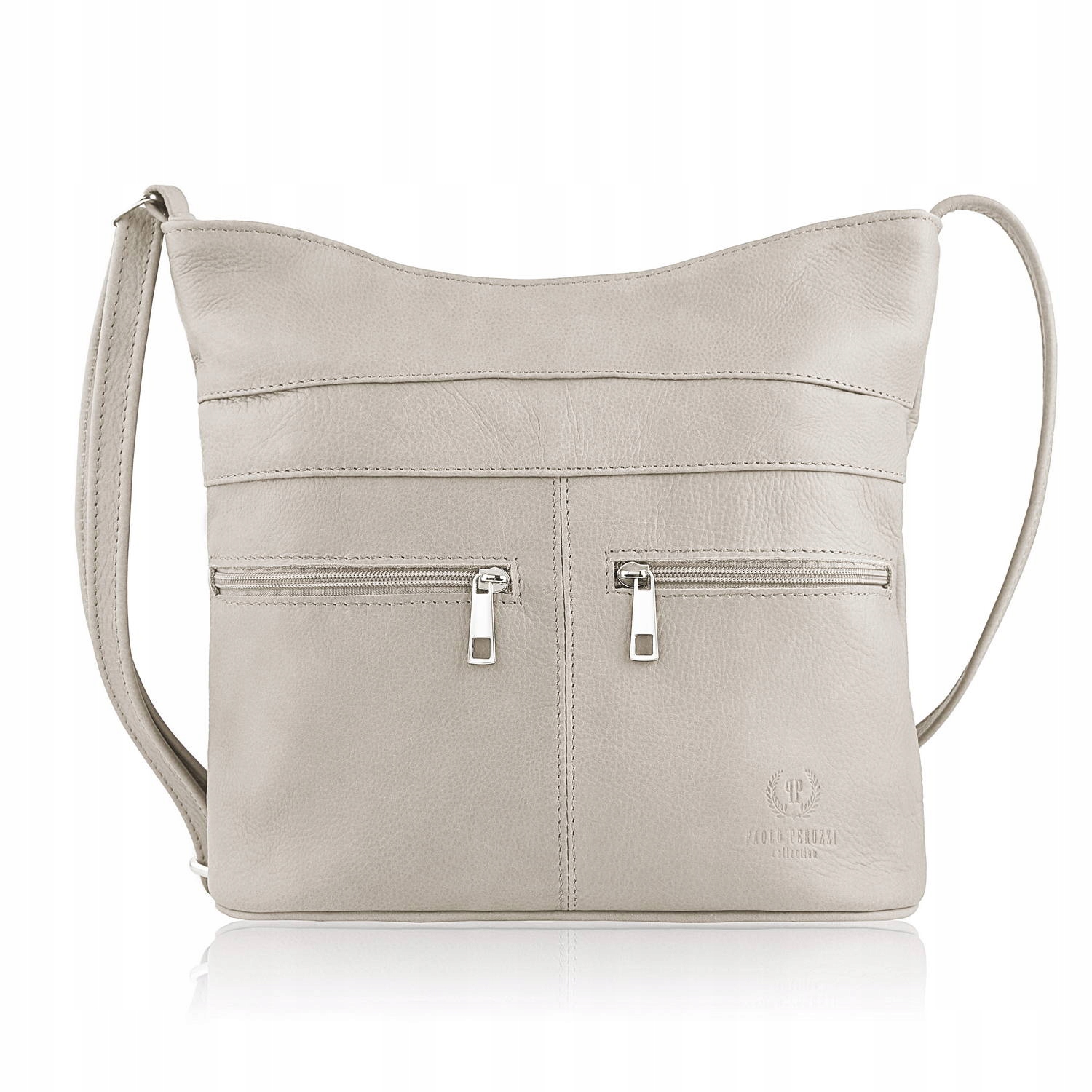 Dámská kabelka přes rameno kožená městská módní šedá Paolo Peruzzi