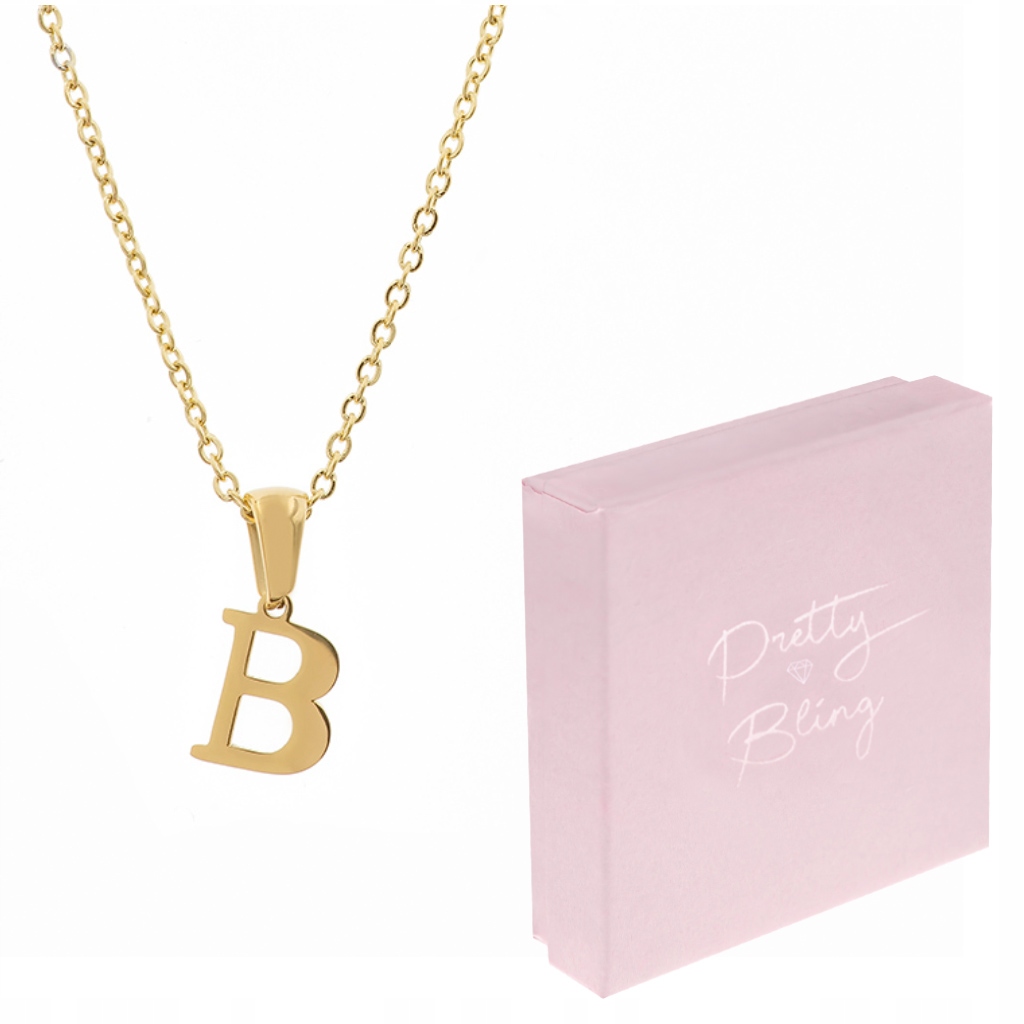 

Naszyjnik celebrytka pozłacana Literka B alfabet
