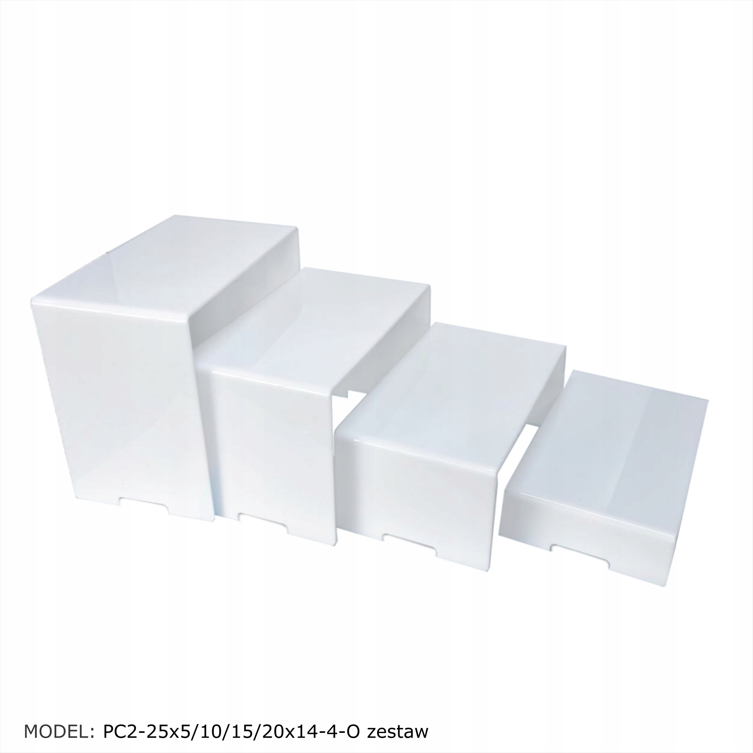 Schodki zestaw z plexi słodki stół na babeczki ekspozytor białe słodkości