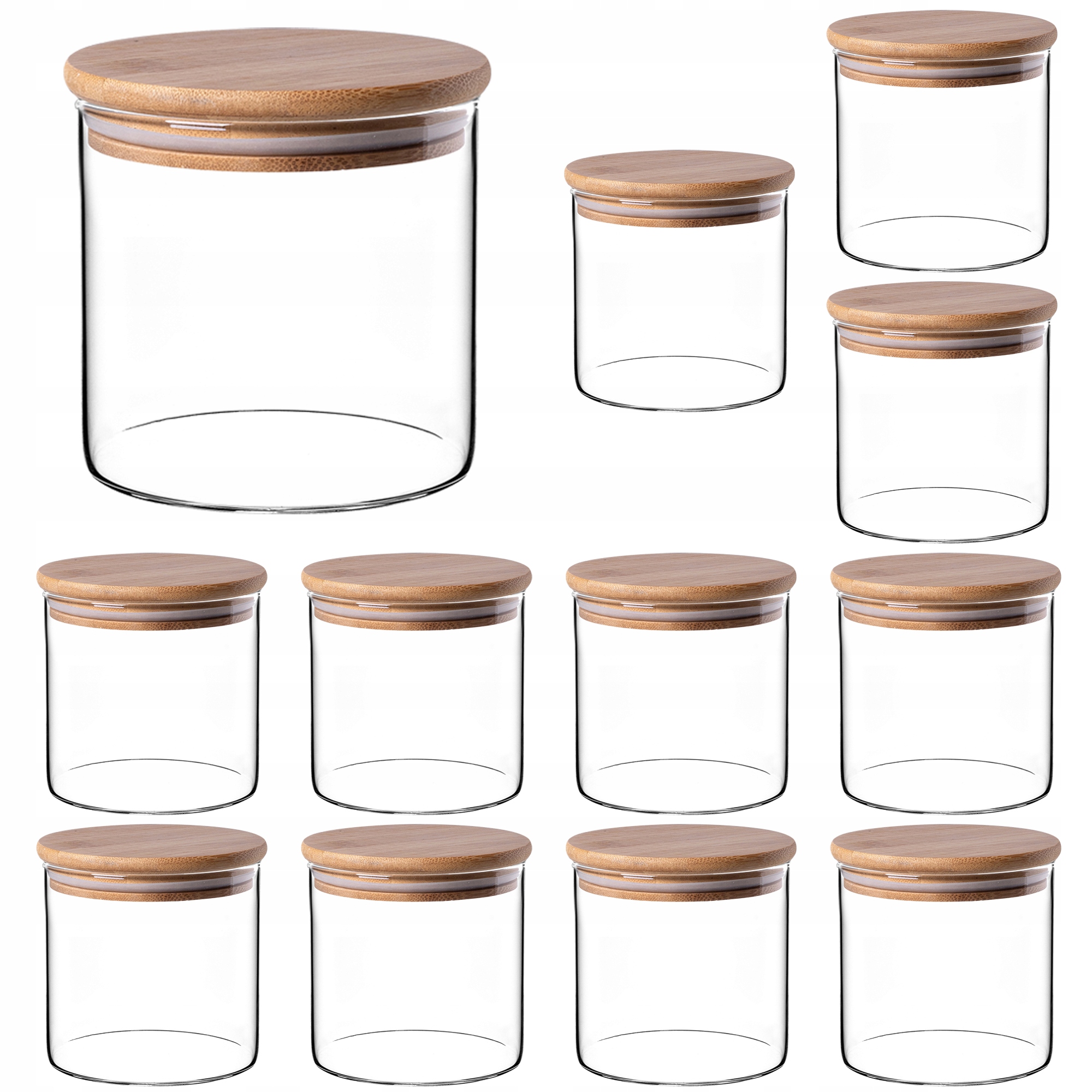 Sklenená Dóza Na Potraviny Korenie S Bambusovou Pokrievkou 680ml