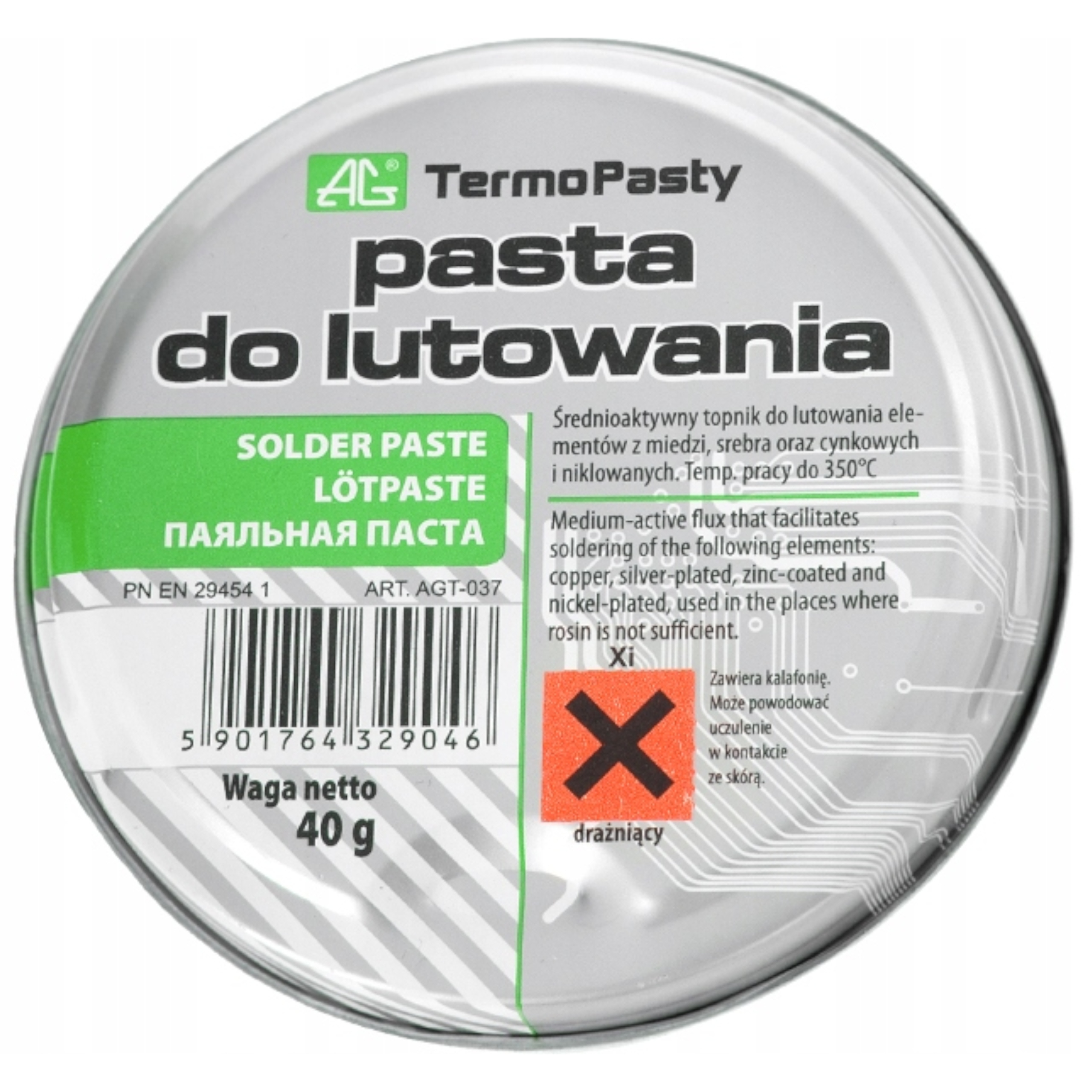 

Pasta lutownicza Ag do lutowania topnik 40g