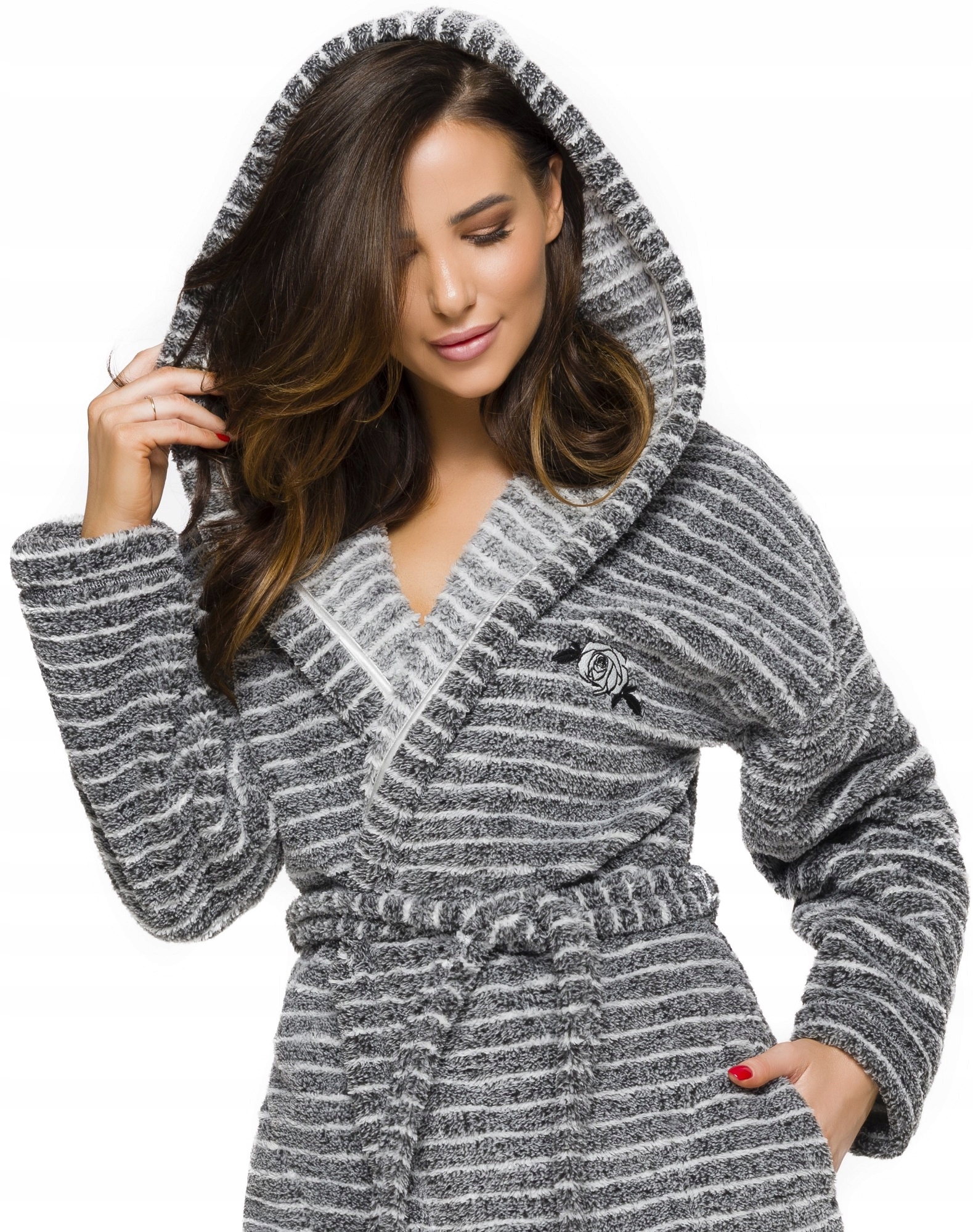 CIEPŁY KRÓTKI PUCHOWY DAMSKI SZLAFROK PODOMKA M Płeć kobieta